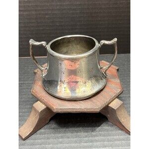 Vintage The Van Bergh Silver Co Quadruple Plate Sugar Bowl Made in the USA #8920